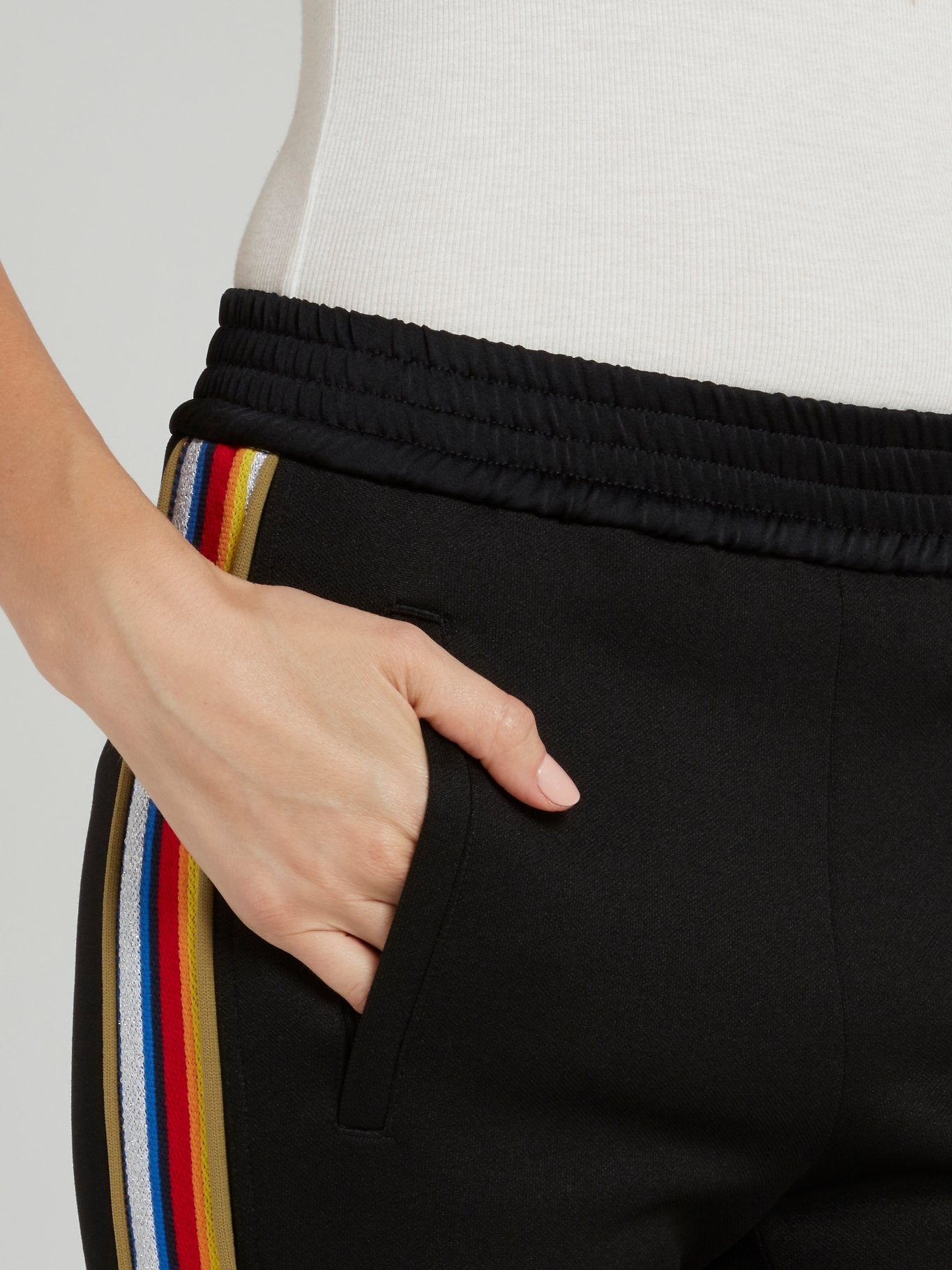 Black Side Stripe Active Trousers