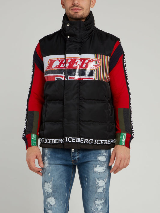 Black Quilted Funnel Jacket