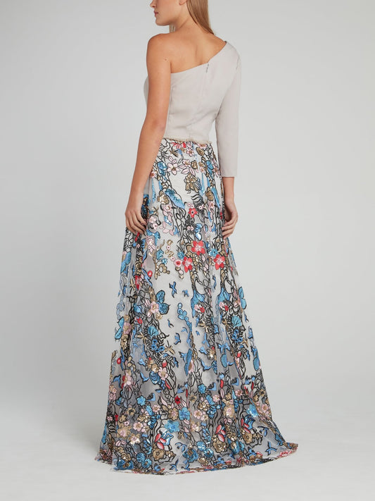 One Shoulder Sequin Embellished Dress