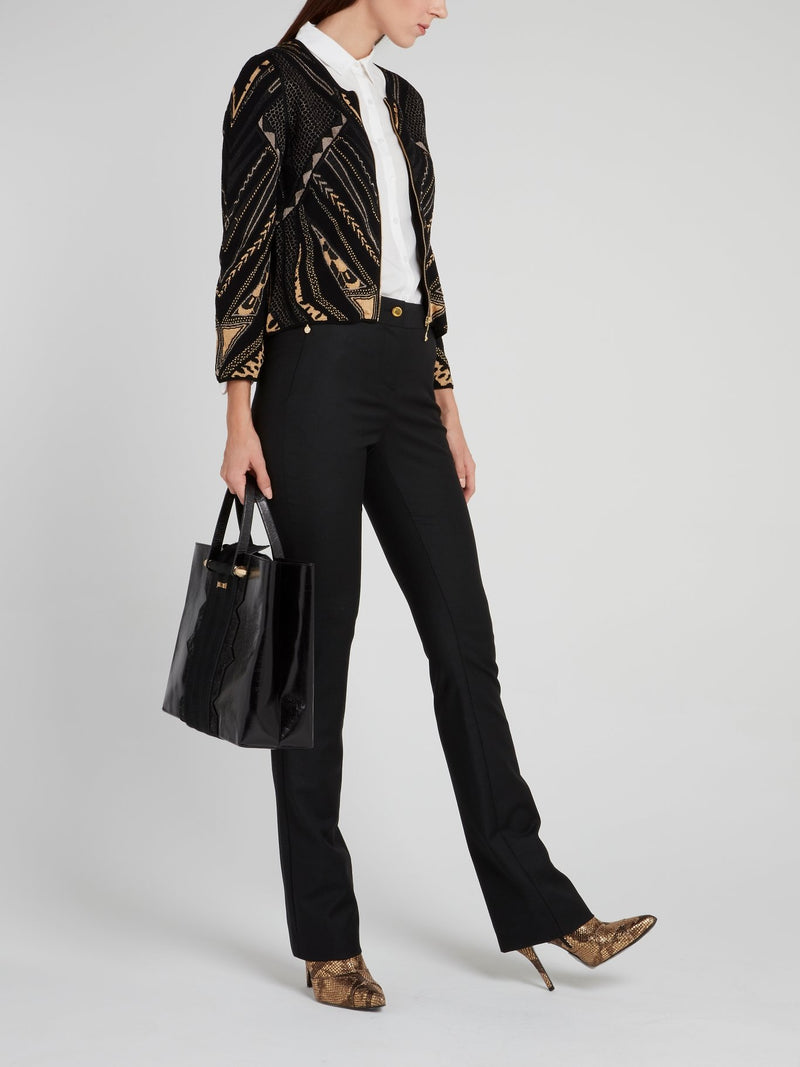 Geometric Zip Up Pullover