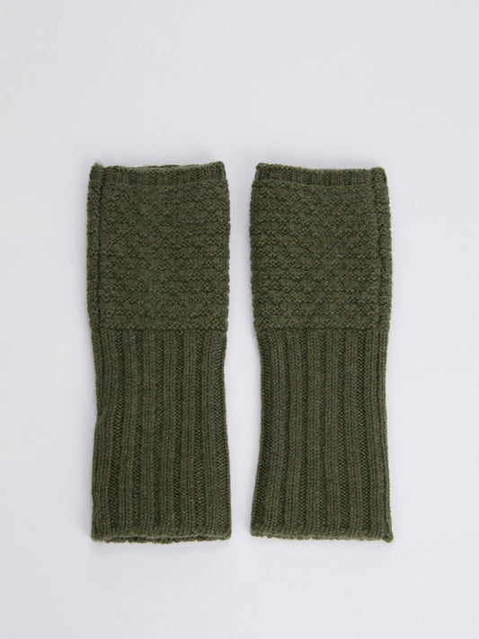 Olive Merino Knitted Mittens