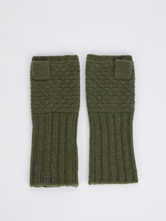 Olive Merino Knitted Mittens