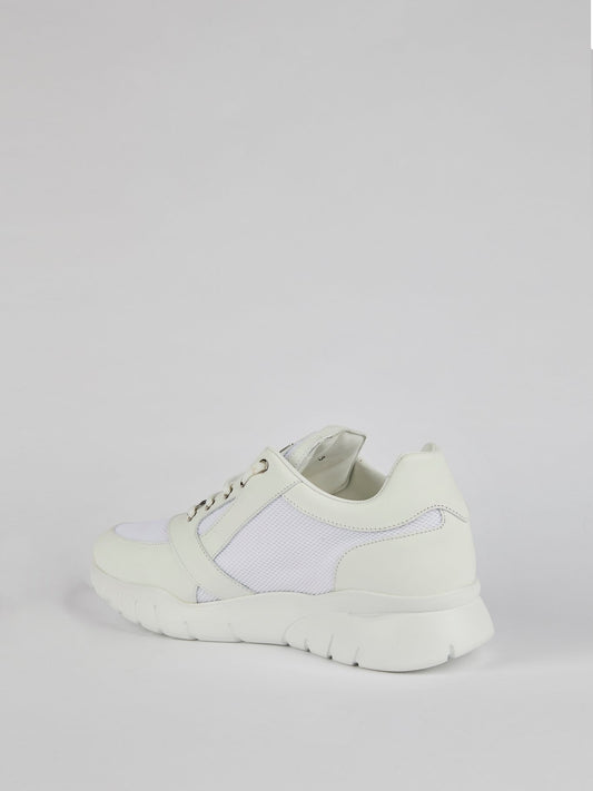 White Chunky Skull Sneakers