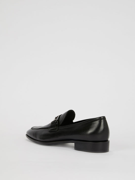 Black Classic Leather Loafers