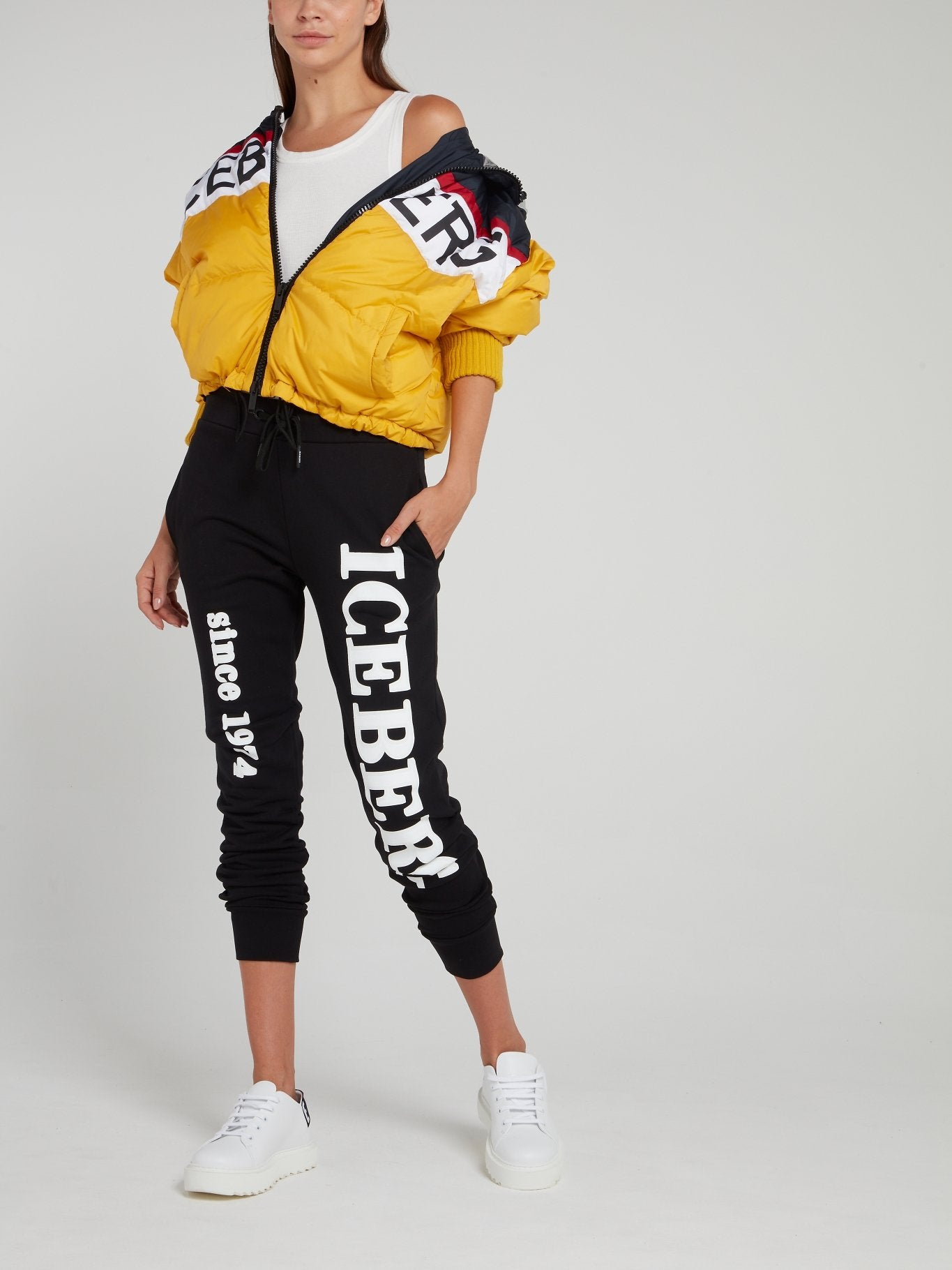 Black Logo Cotton Track Pants