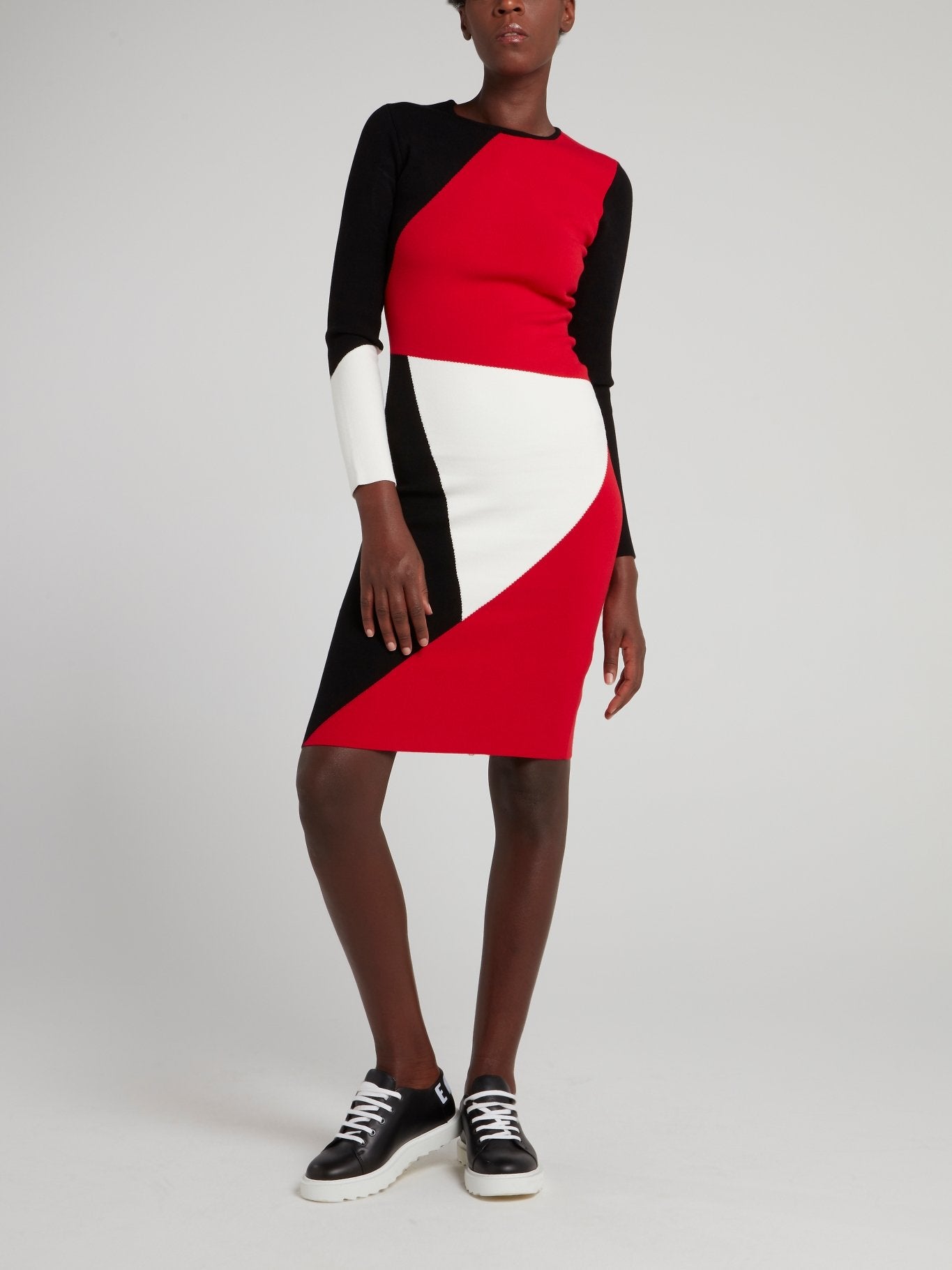 Colour Block Rear Zip Mini Dress