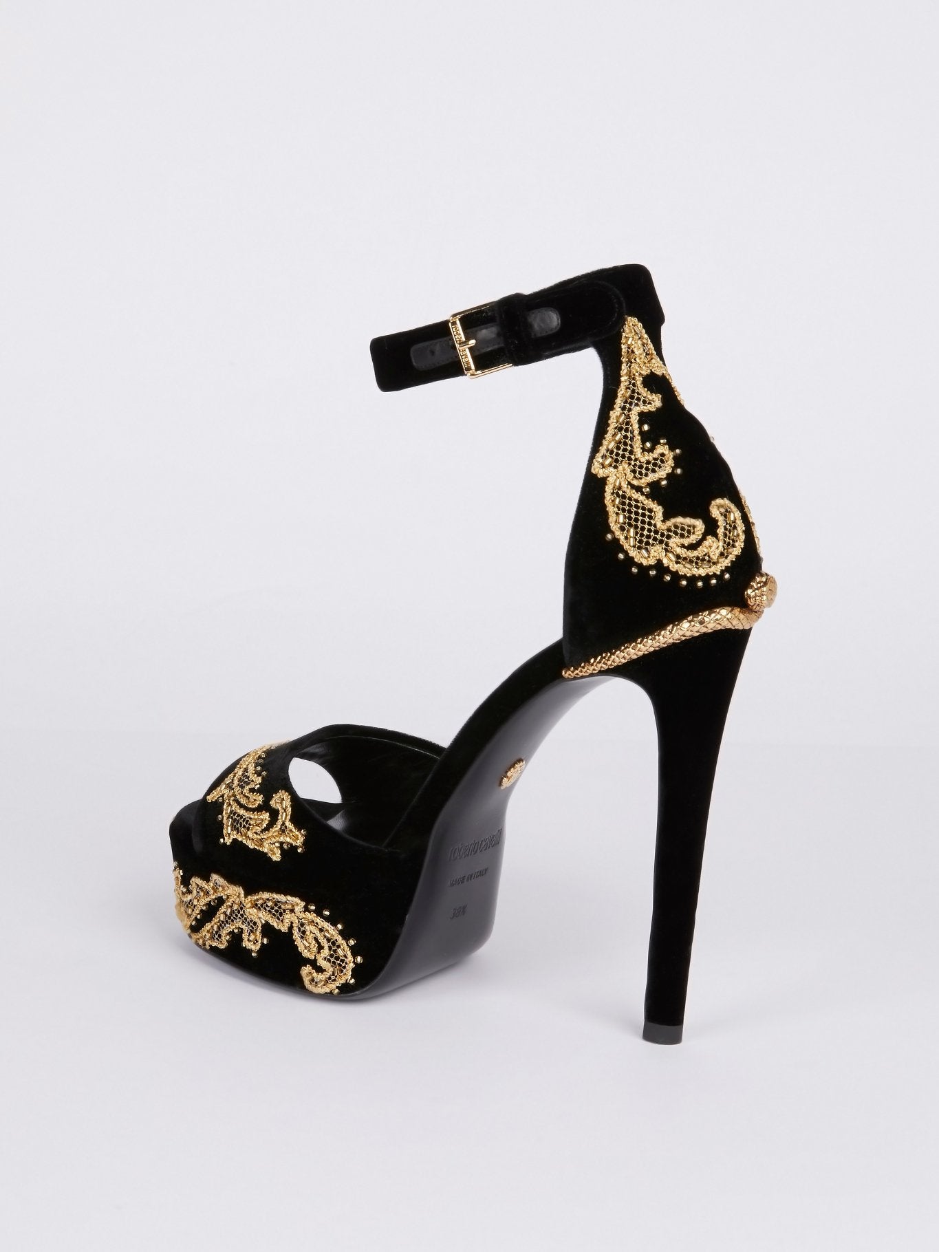 Baroque Embellished Contrast Sandals