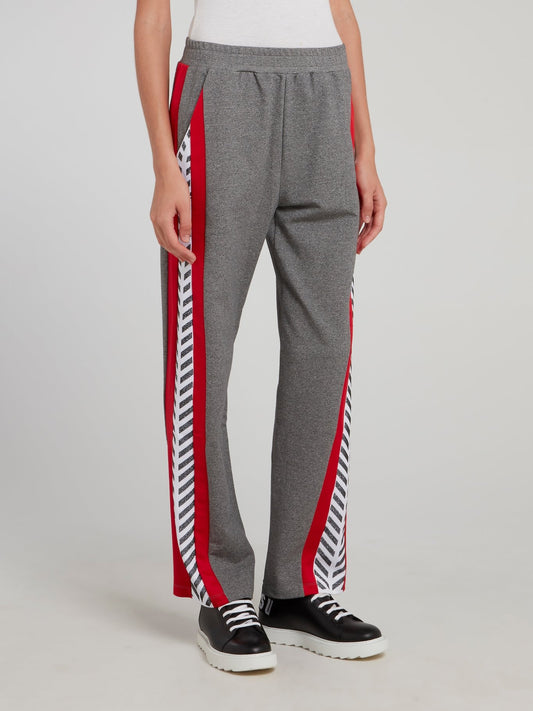 Grey Side Stripe Track Pants