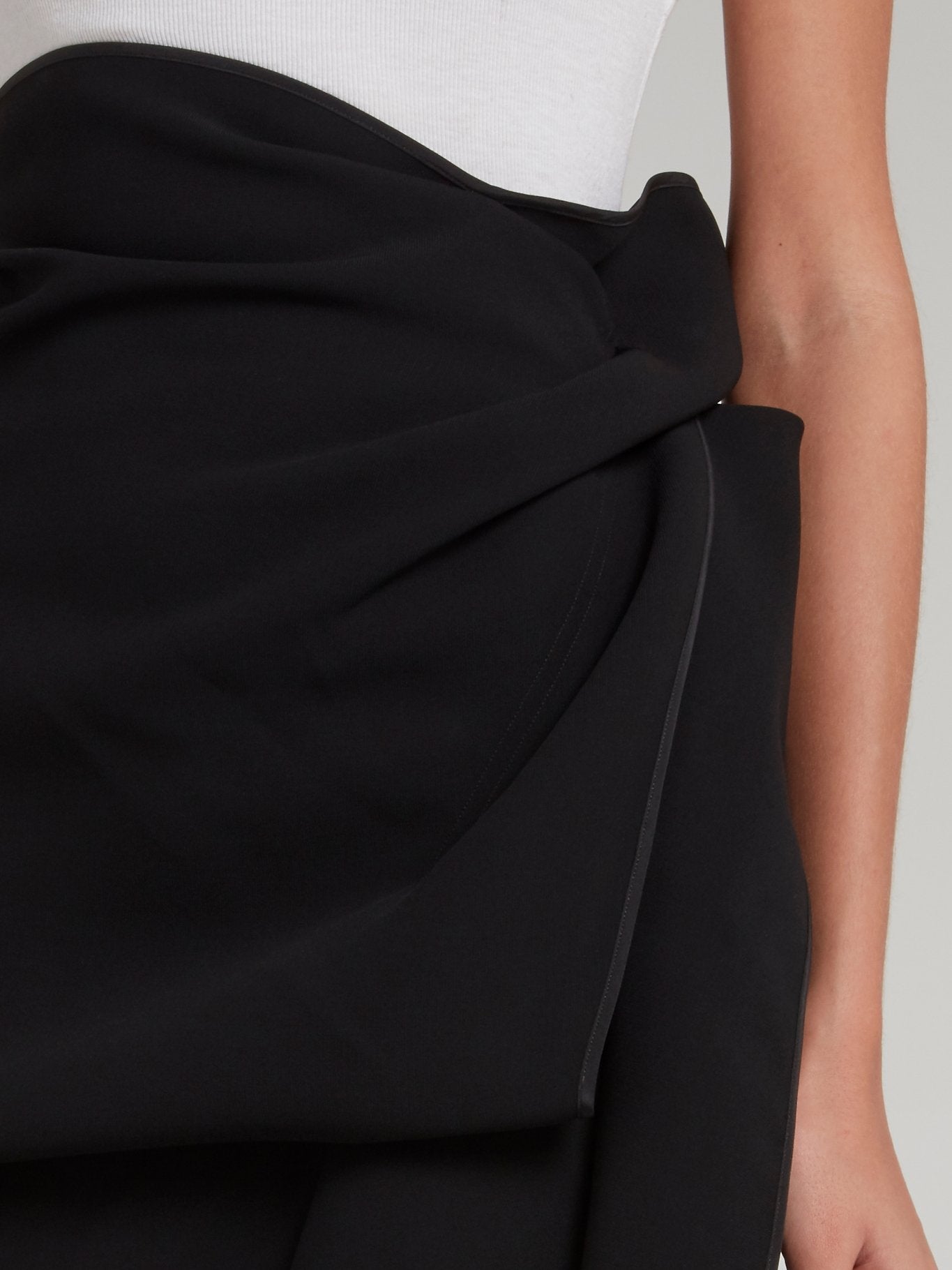 Black Fortune Drape Skirt