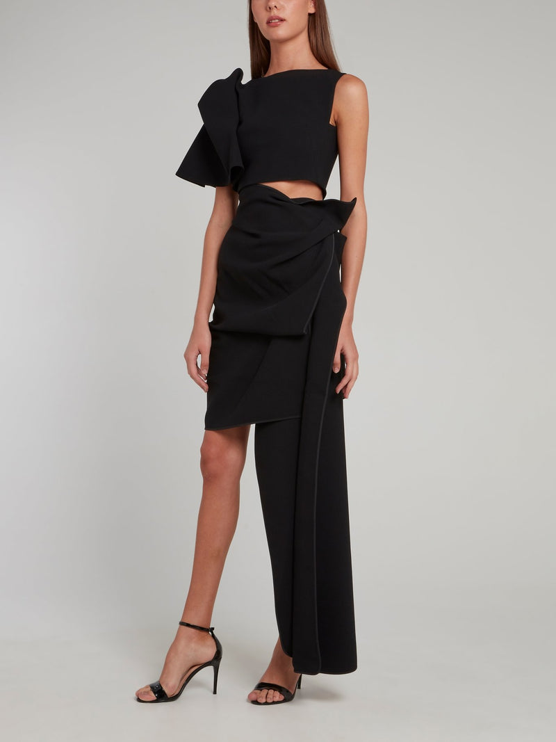 Black Fortune Drape Skirt