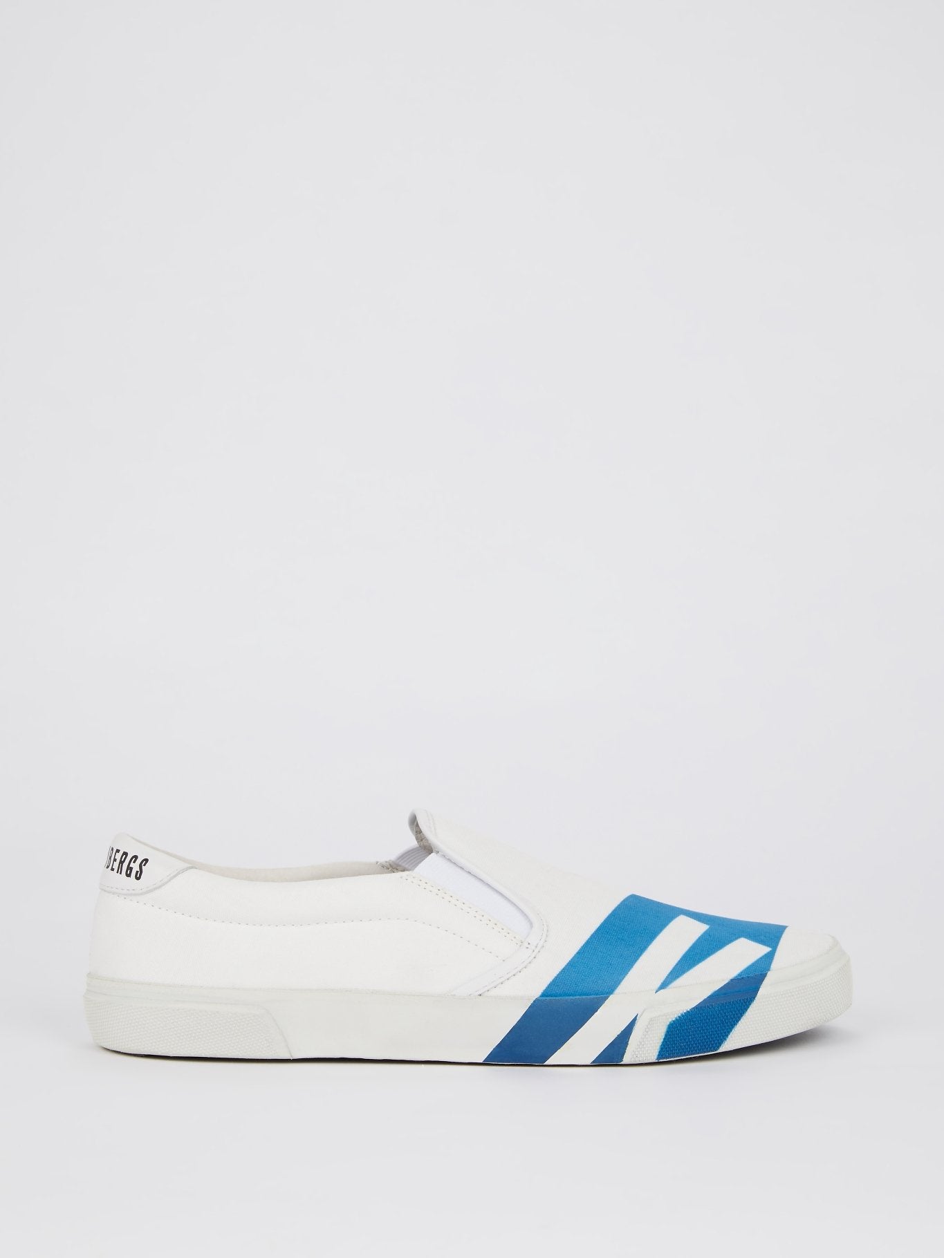 White Contrast Stripe Slip On Sneakers