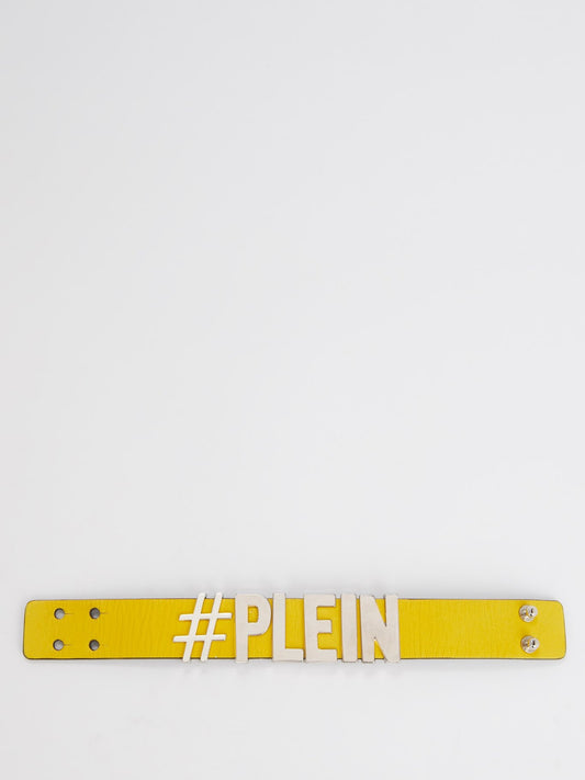 Yellow Logo Leather Bracelet
