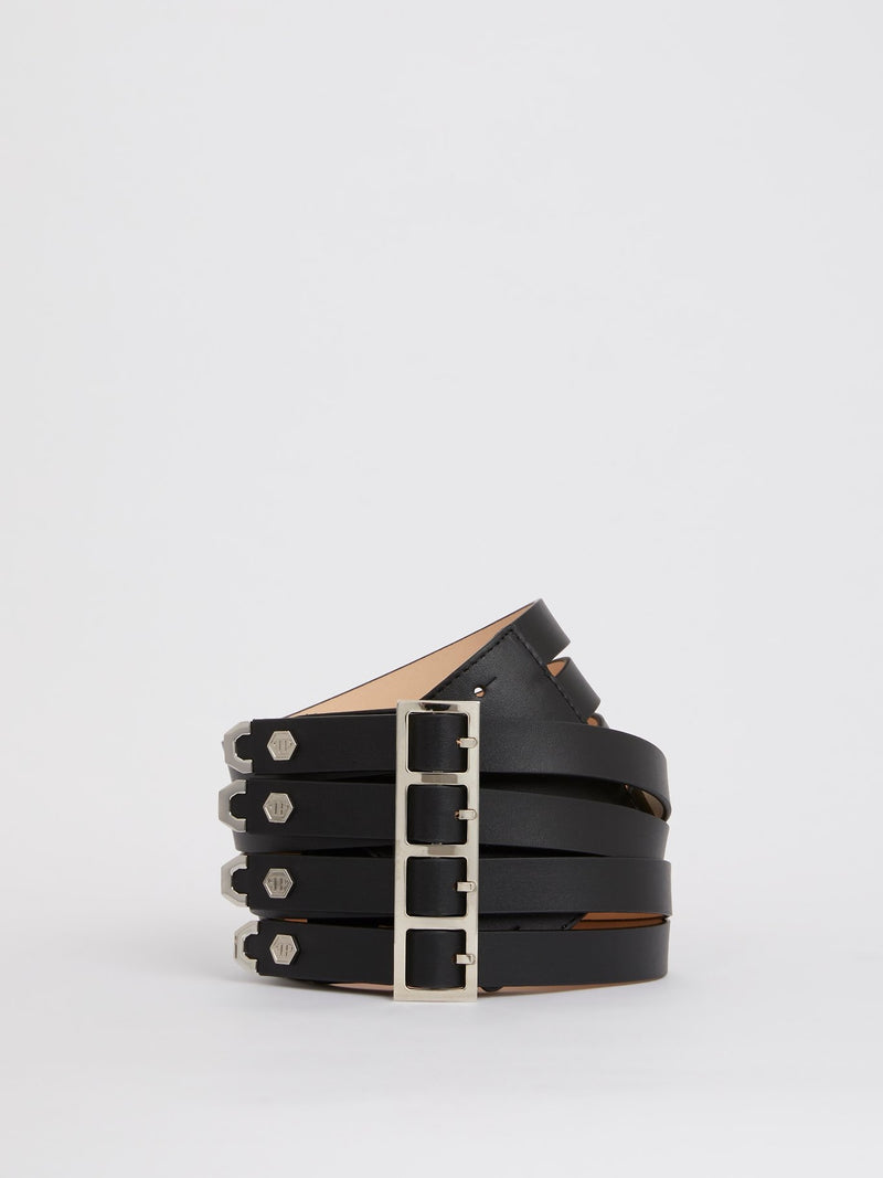 Black Multi-Strap Leather Belt