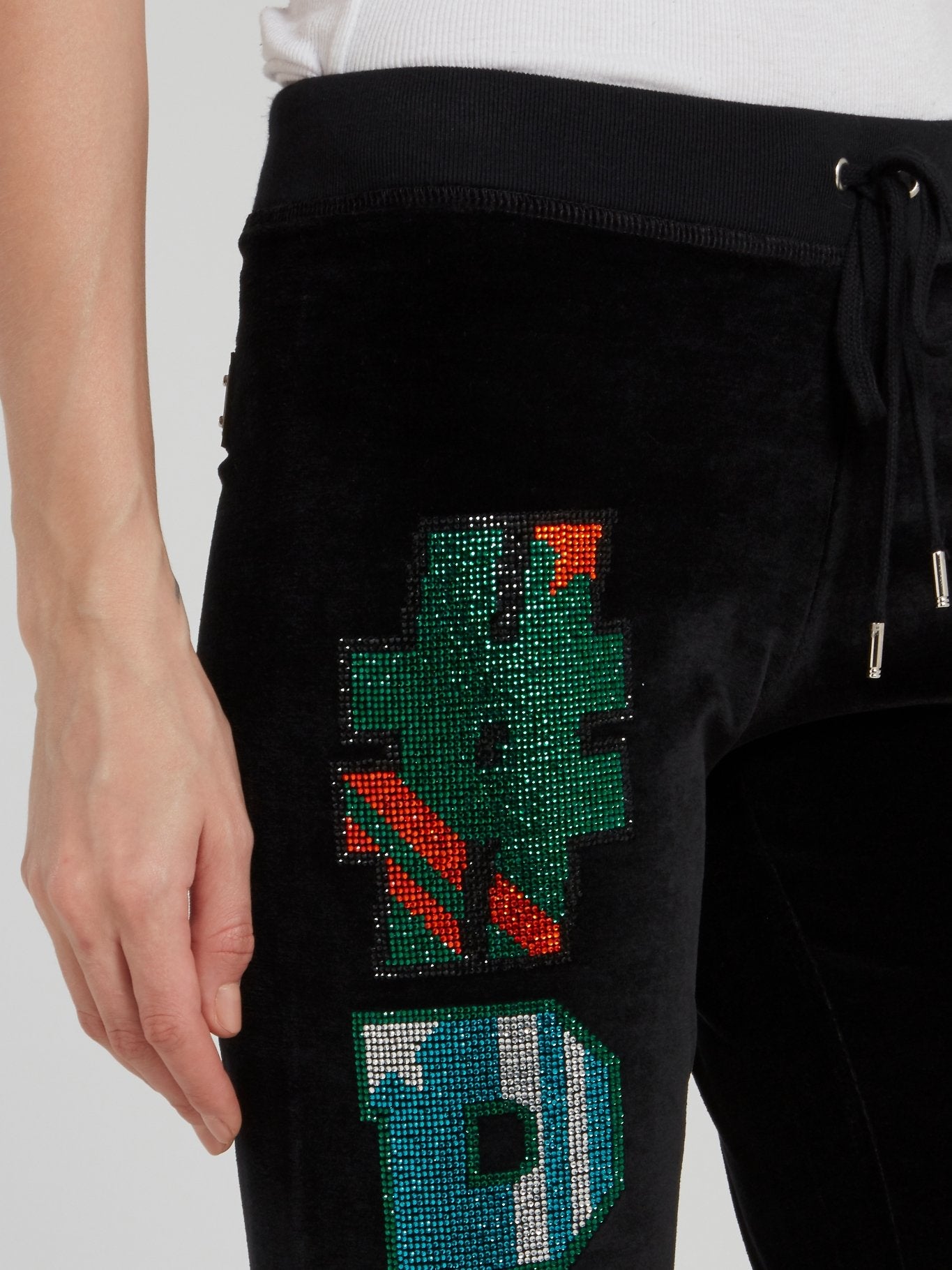 Black Studded Logo Jogging Pants