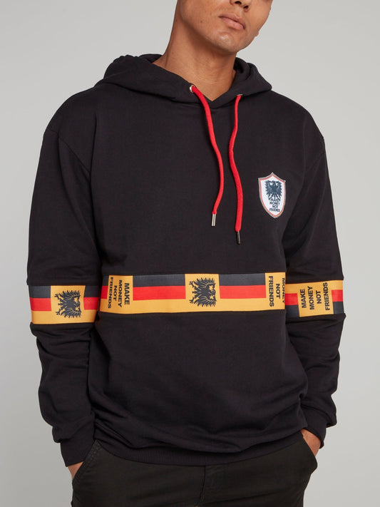 Black Germany Crest Drawstring Sweatshirt