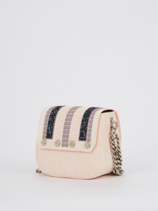 Powder Pink Mini Dafne Studs Shoulder Bag