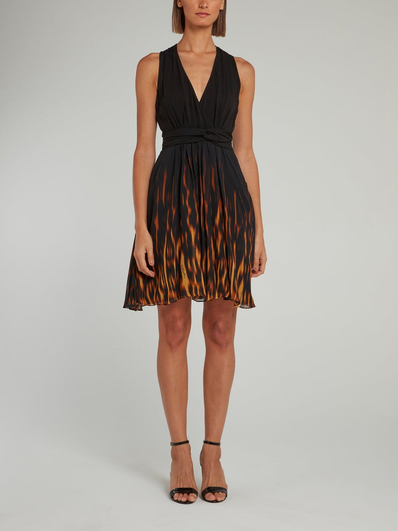 Ribbon Back Peplum Mini Dress