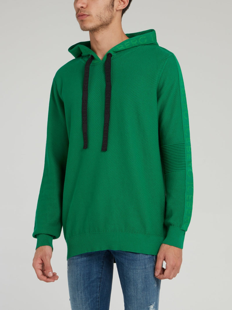 Green Drawstring Hooded Sweater