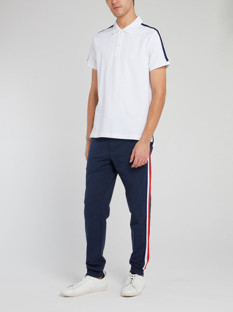 White Shoulder Stripe Polo Shirt
