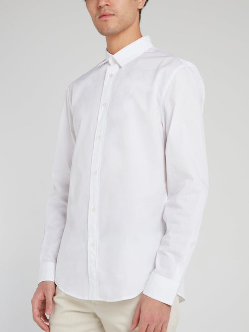 White Rear Logo Long Sleeve Shirt