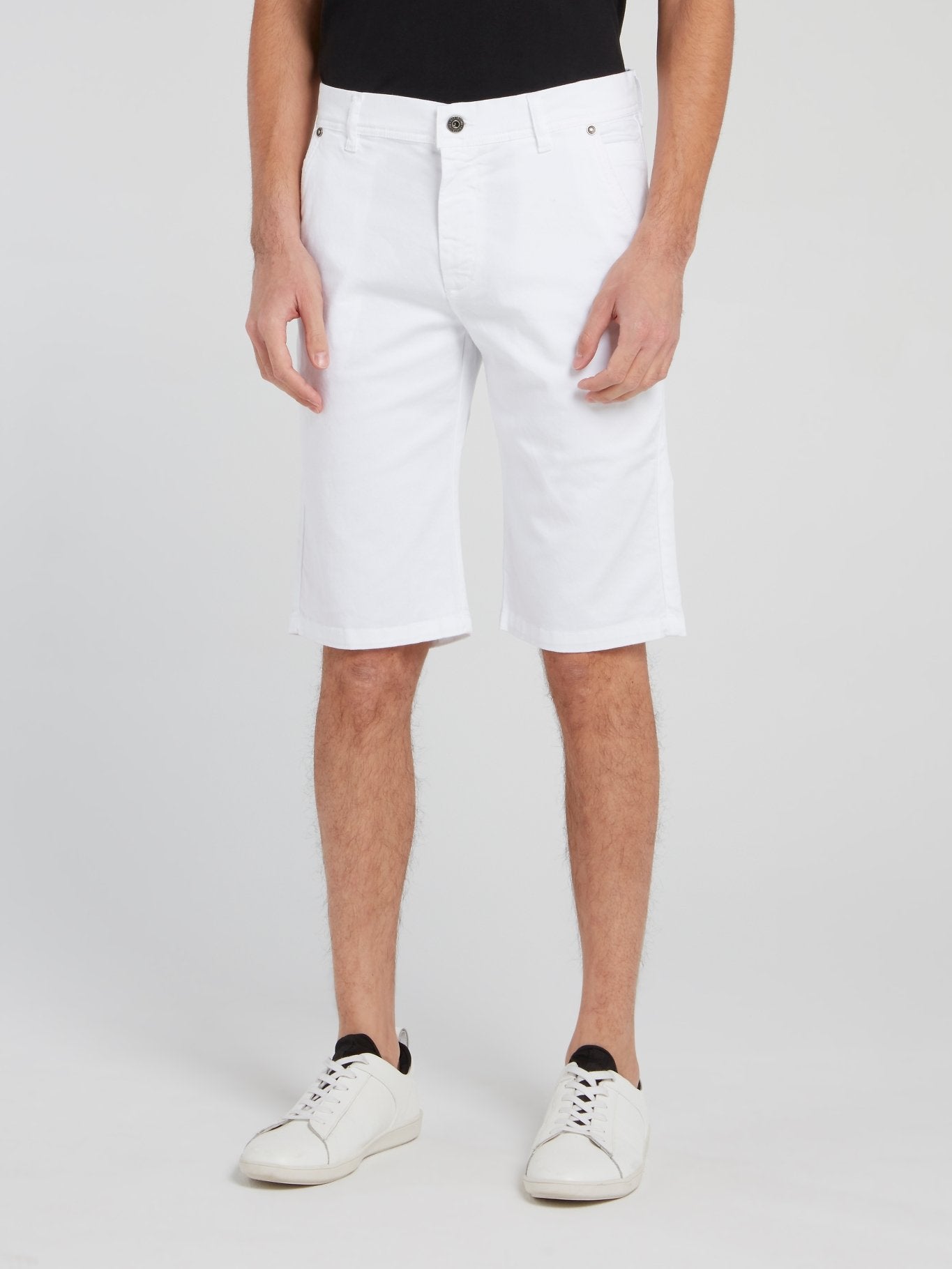 White Straight Cut Shorts