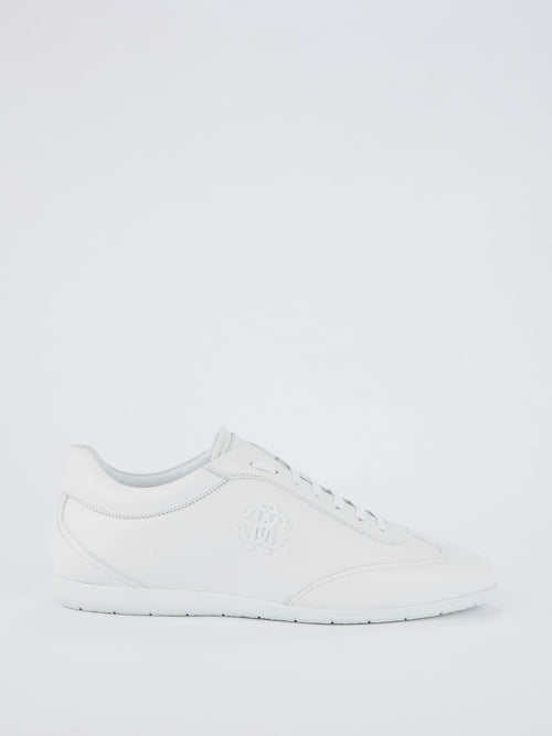 White Low Top Logo Sneakers
