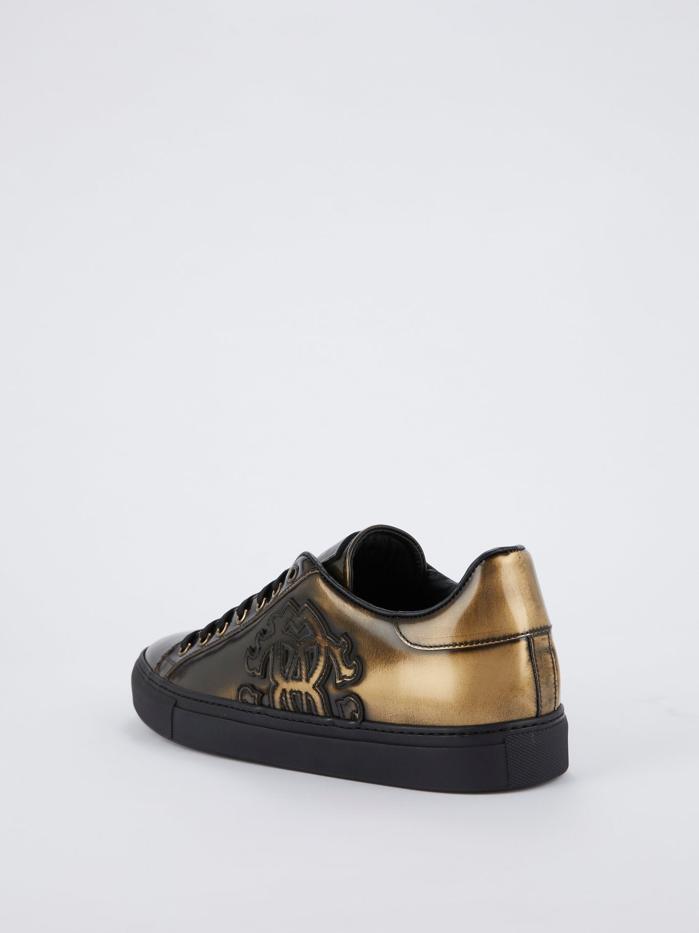 Brass Lace Up Leather Sneakers
