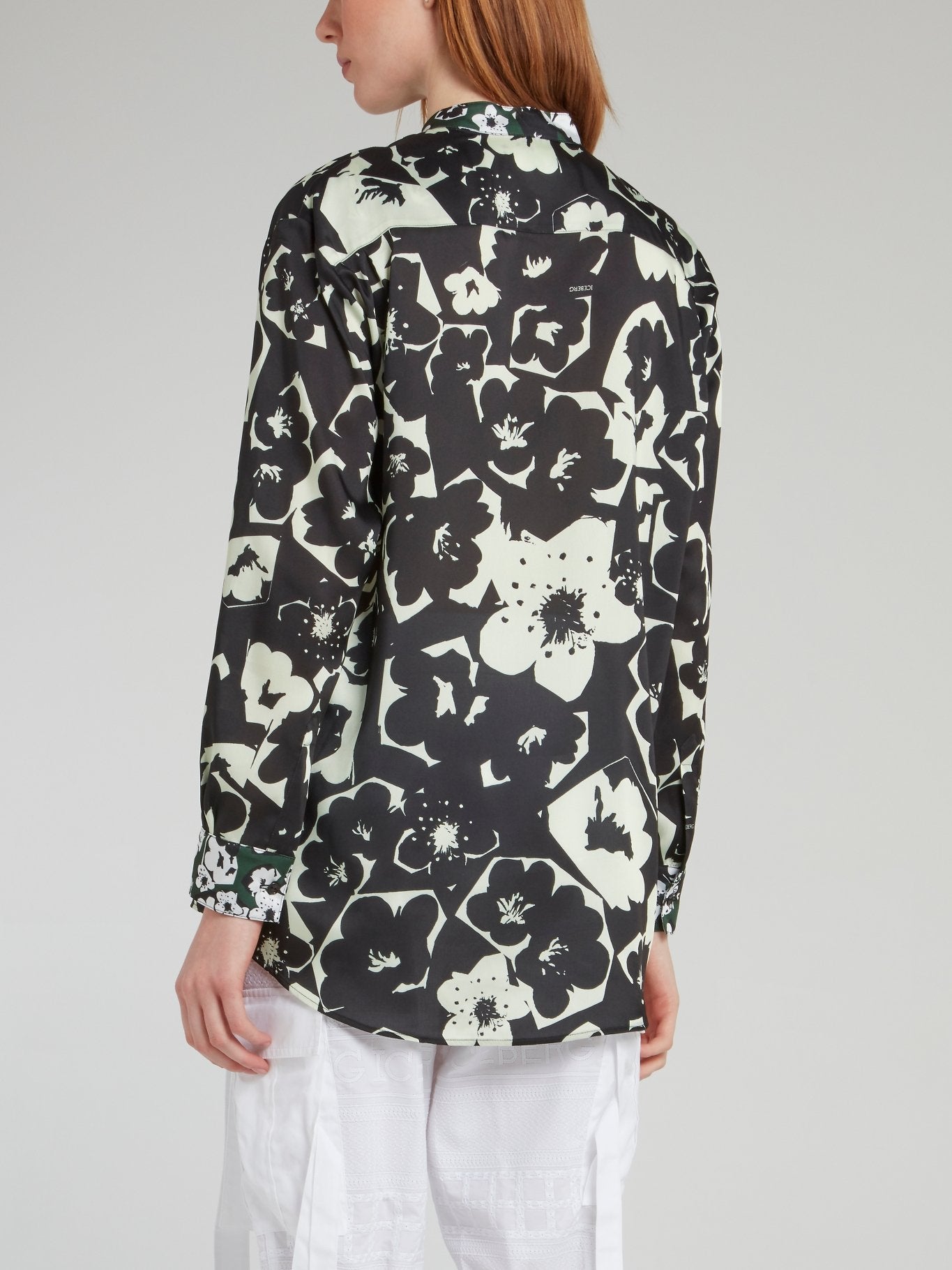 Black Floral Print Button Up Shirt