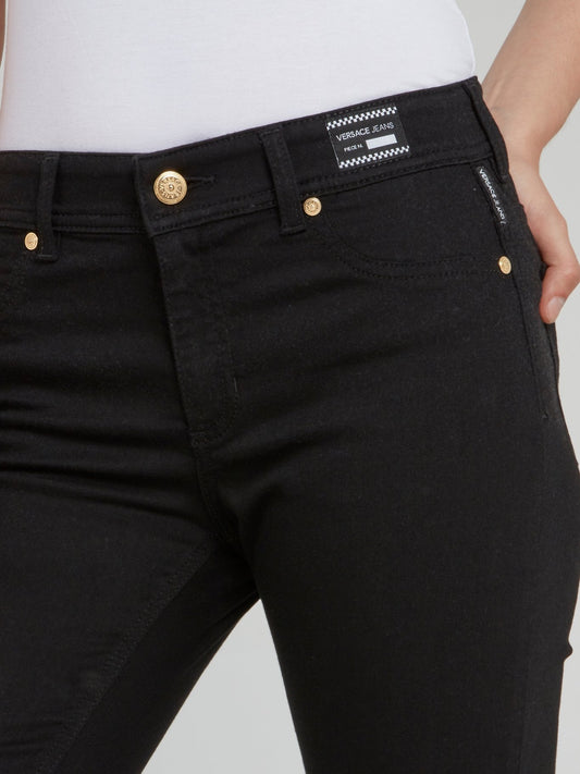 Black Frayed Denim Skinny Jeans