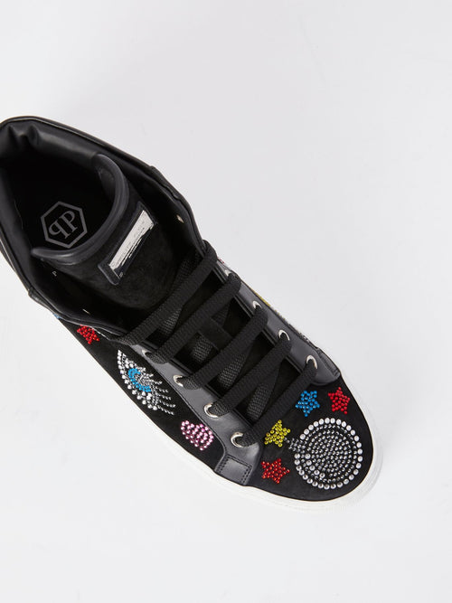 Black Studded Platform Sneakers