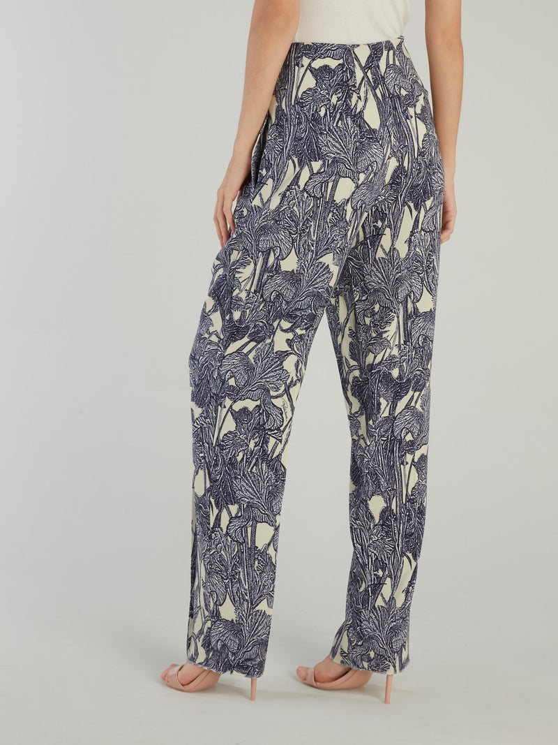 Floral Print Wide Leg Pants