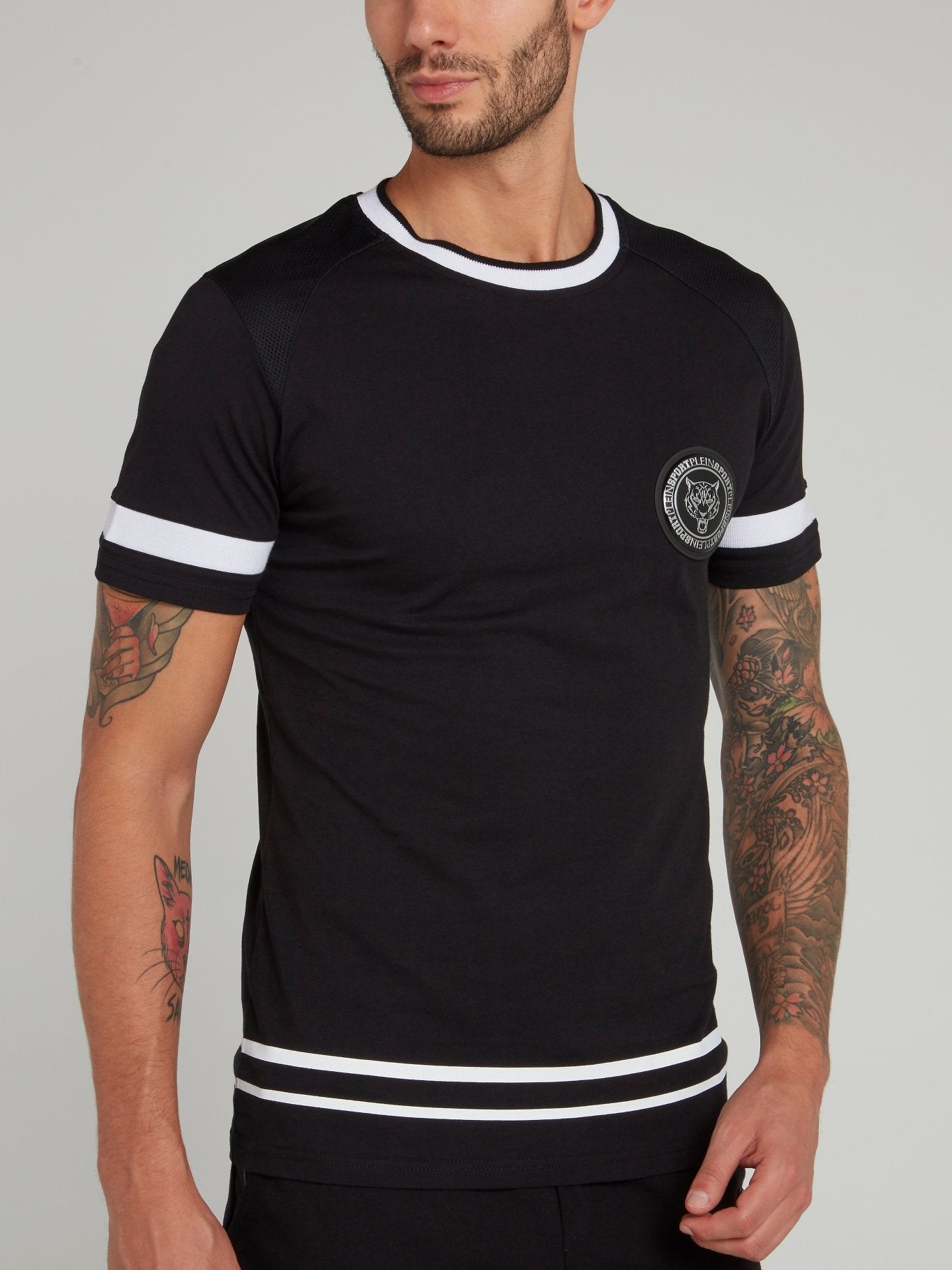 Domino Stripe Edge Crewneck T-Shirt