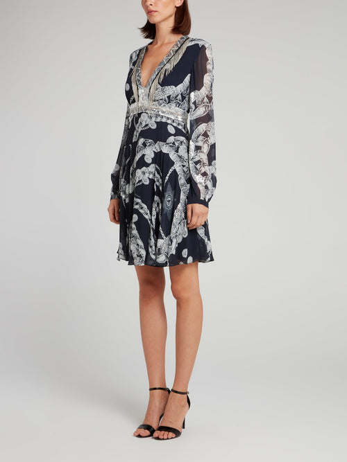 Sequin Waist Mini Dress