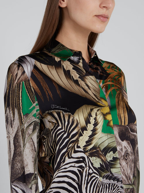 Jungle Print Viscose Shirt