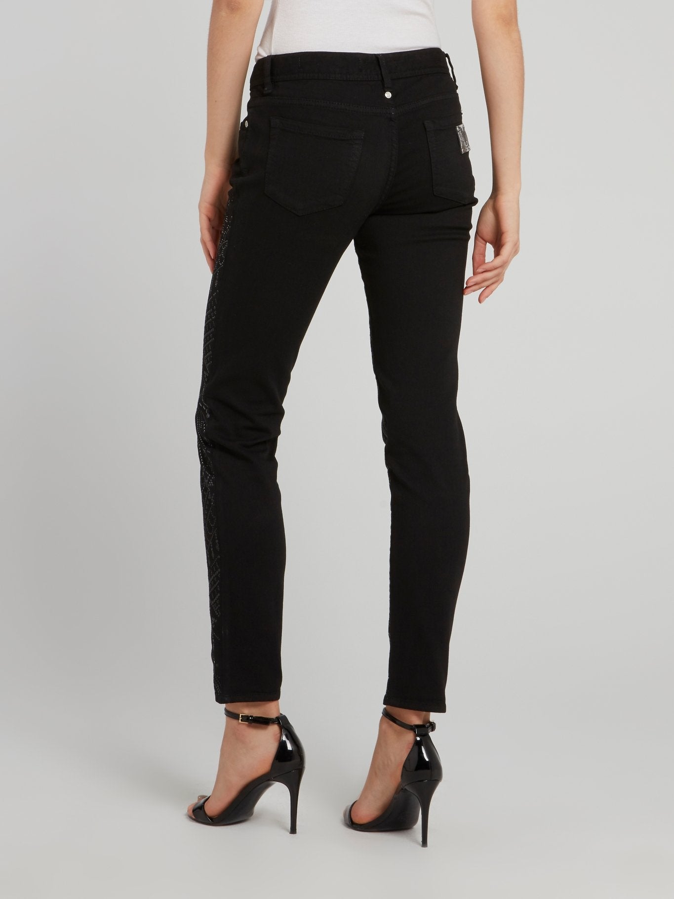 Black Multi-Stud Skinny Jeans