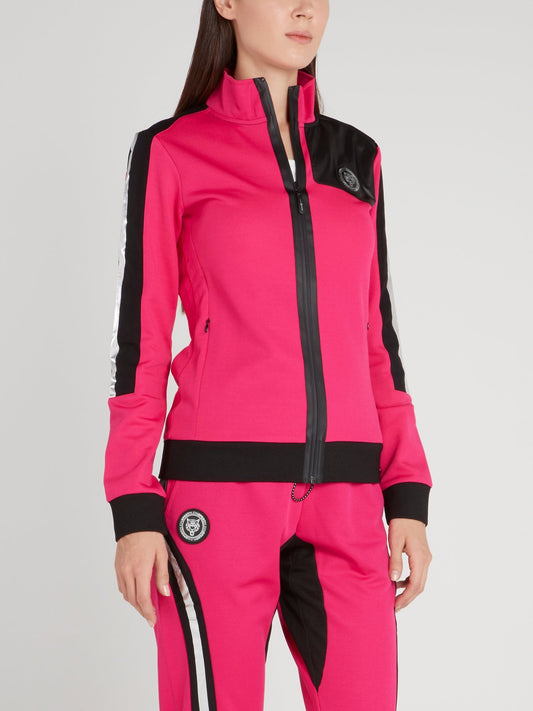 Pink High Neck Jogging Jacket