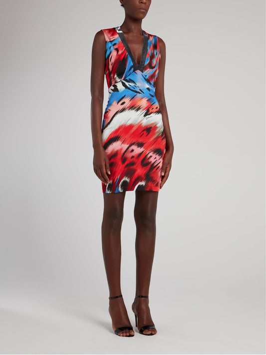 Red Plunge Mini Dress