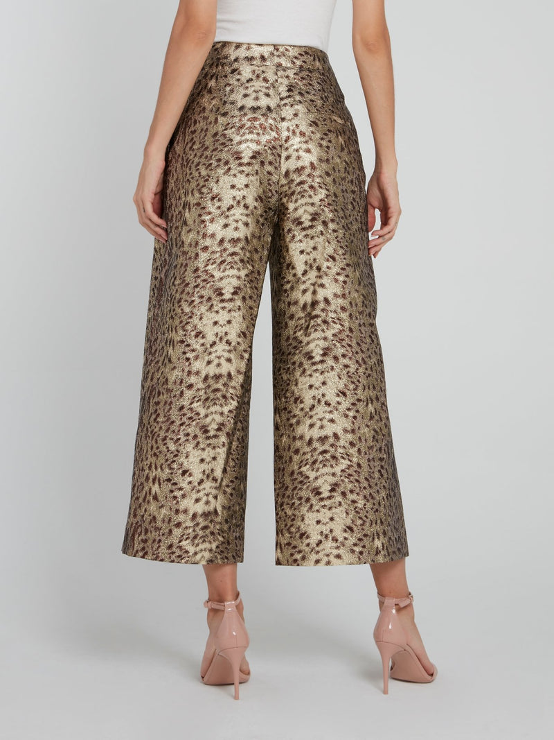 Metallic Leopard Print Culottes