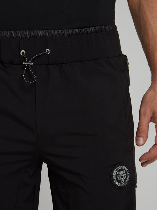 Black Rear Logo Drawstring Shorts