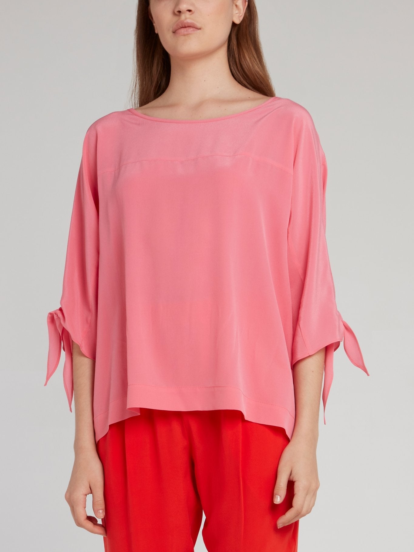 Pink Tie Sleeve Top