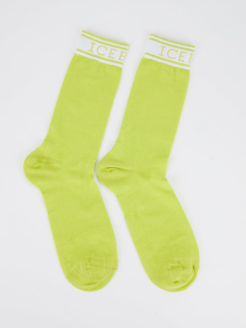 Green Logo High Socks