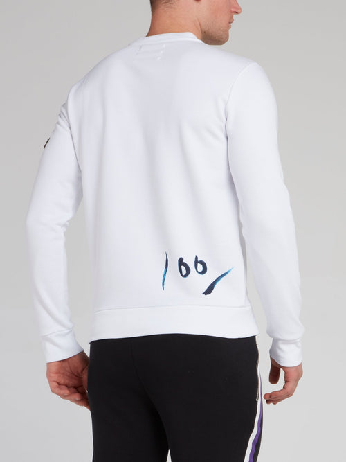 Snoopy White Cotton Sweatshirt