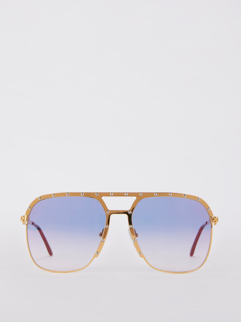 Royal Blue Two Tone Multi Flash Sunglasses