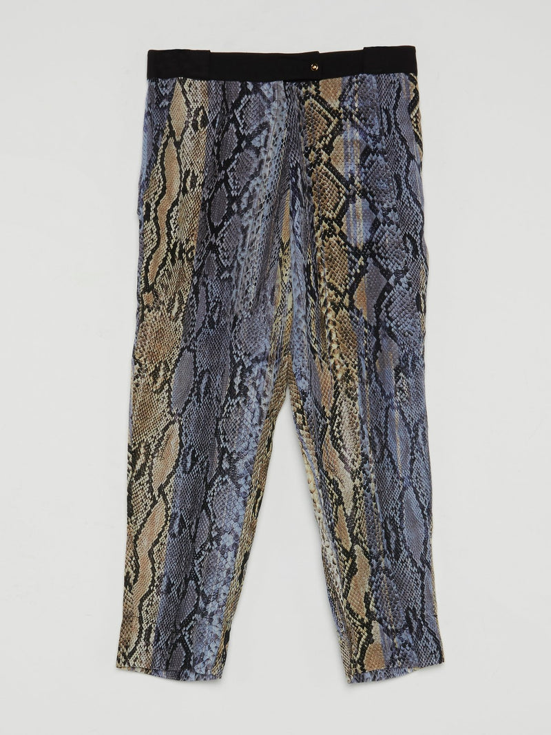 Purple Snake Print Trousers