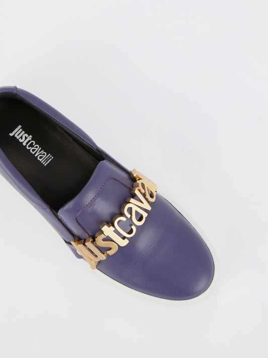 Indigo Slip On Logo Sneakers