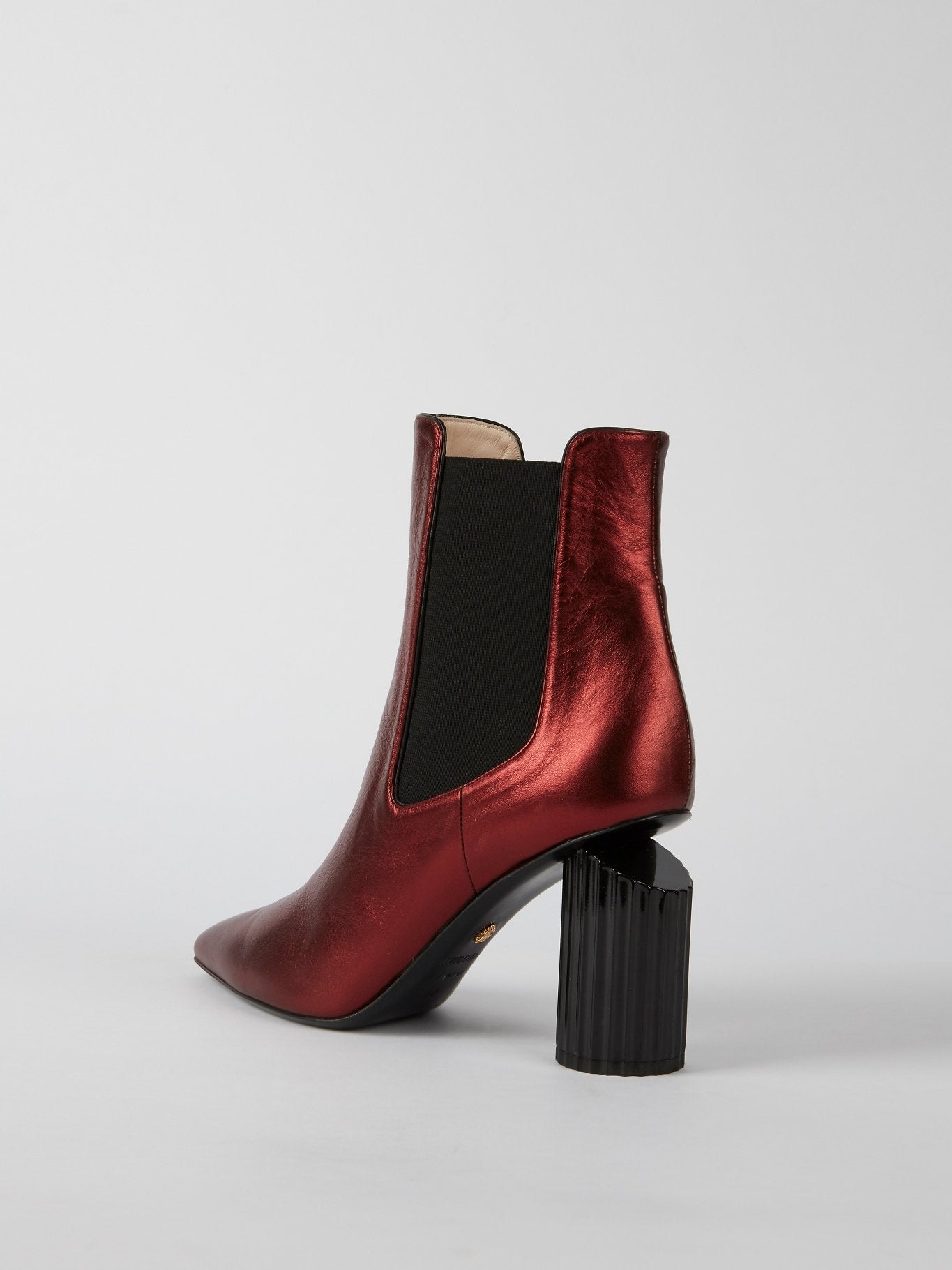 Red Leather Ankle Boots