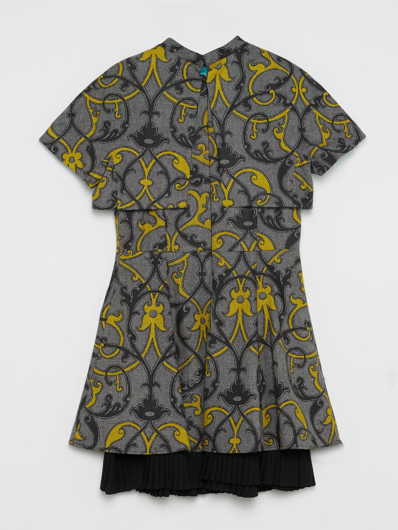 Victorian Print Micro-Checkered Dress