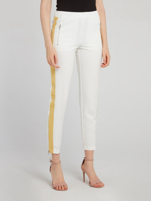 White Side Tape Waistband Trousers