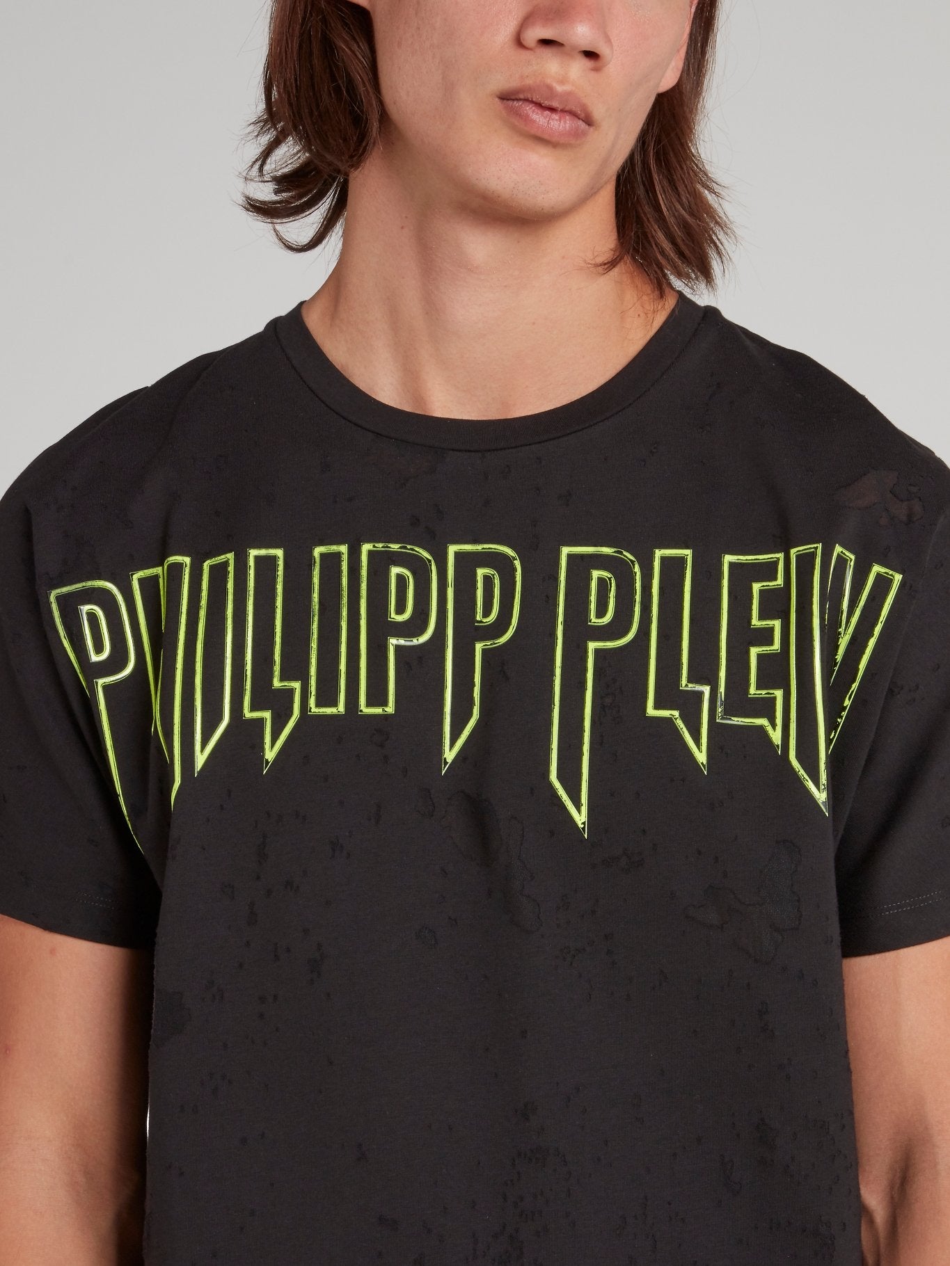 Rock PP Black Distressed T-Shirt