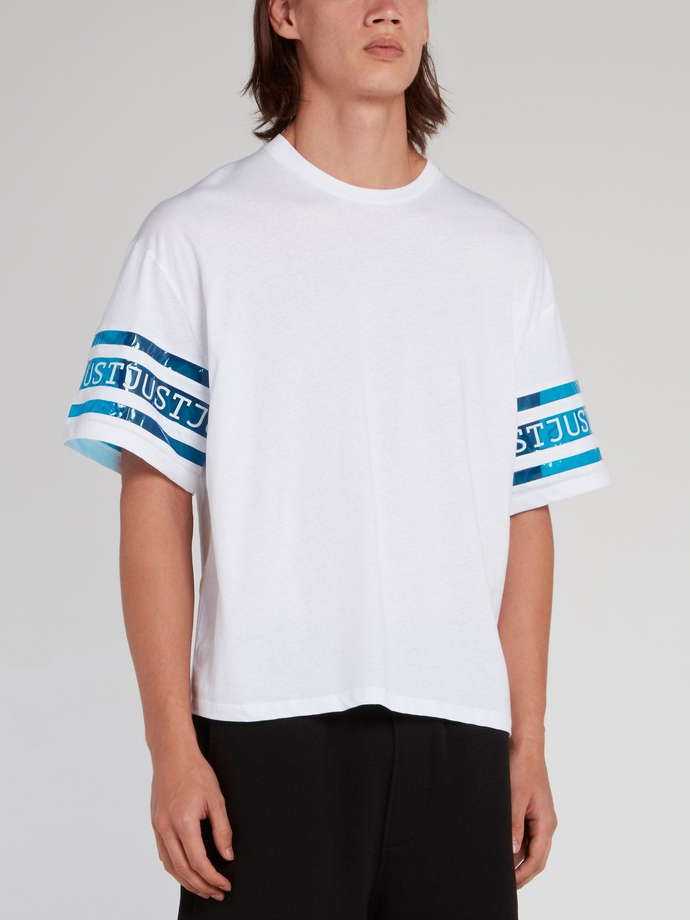 White Logo Sleeve Loose Fit T-Shirt